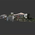 Scenic Garden Landscape With Tiled Roof House Courtyard Greenery Steps And Pathways