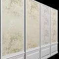 Elegant Wall Panels With Beige Light Gray Tones And White Wainscoting On Wooden Floor