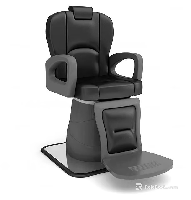 Modern Black Massage Chair With Comfortable Armrests And Footrest Design 3d model 
