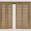 Log shutter sliding door 3d model