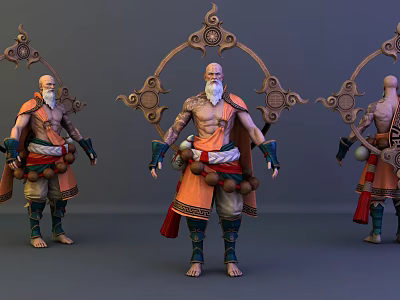 Modern game character Golden Wheel Dharma King 3d model Modern game character Golden Wheel Dharma King 3d model