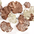 Elegant Modern Metal Leaf Wall Decor With Copper And Gold Accents 3d model