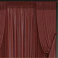 Elegant Striped Curtains With Sheer Inner Layer And Gold Tiebacks For Windows