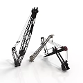 Heavy Duty Industrial Cranes Featuring Black Metal Frames And Different Boom Designs
