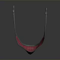Red Checkered Fabric Face Mask With Gray Ear Loops And Comfortable Design 3d model