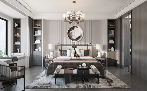 New Chinese bedroom 3d model