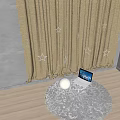 Star Shaped Decorative Lights Hanging On Curtains With Warm Cozy Glow