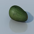 Green Avocado with Smooth Surface and Natural Texture on Reflective Background