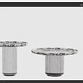 Modern Accent Side Tables With Patterned Tabletop And Cylindrical Vertical Striped Base 3d model