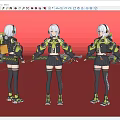 3D Game Movie Character In Yellow Black Mechanical Outfit With Headphones Short Skirt And Boots 3d model