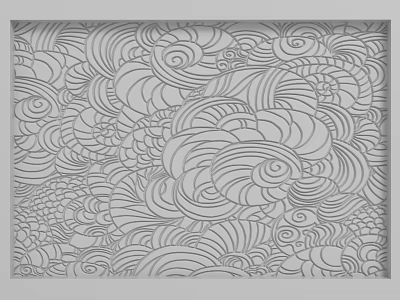 Gray Decorative Background Wall With Intricate Wavy Patterns And Textured Design 3d model