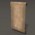 Ancient Scroll With Historical Manuscript And Old Vintage Text Design 3d model