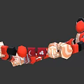Fashionable Unique Necklace With Red Black Beige Beads Handcrafted Design Jewelry