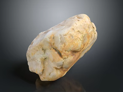 Natural Wood And Stone Material Featuring Rough Beige Texture And Natural Form 3d model