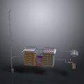 Industrial Communication Equipment With Tall Tower Panel Structure Connecting Cables And Control Unit