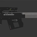 Futuristic Tactical Handgun with Black Metal Body Textured Grip Top Mounted Sight and Magazine