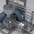 Industrial Equipment Featuring Metal Frame Mechanical Components And Electric Motor