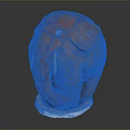 Red Elephant Sculpture With White Base And Blue Eyes Decorative Art Piece