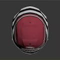 Bell Pink And White Racing Helmet With Black Stripes And Transparent Visor