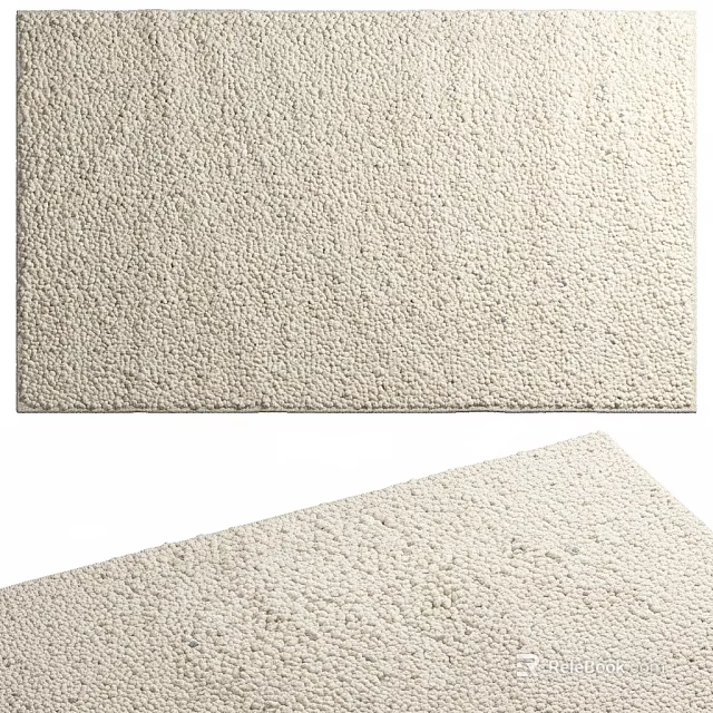 Beige Square Rug With Textured Surface For Living Room Home Decor 3d model 