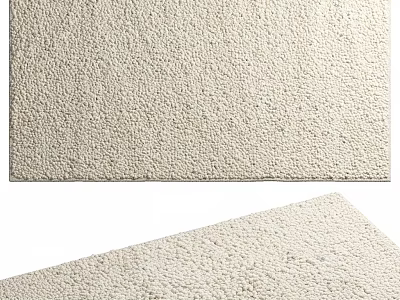 Beige Square Rug With Textured Surface For Living Room Home Decor 3d model