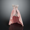Elegant Strapless Sequined Evening Dress Pink with Asymmetrical High Low Skirt and Sparkling Bodice