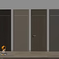 Modern Hinged Doors In Different Colors With Wooden Texture For Interior Design 3d model