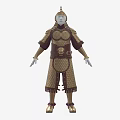 Ancient Golden Traditional Warrior Armor Historical Military Weapon With Decorative Metal Plates