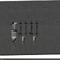 Various Modern Wall Mounted Shower Systems In Bathroom With Toilet Trash Cans And Towel Rack