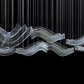 Modern Wave like Sleek Design Chandelier for Interior Decor with Hanging Metal Structure