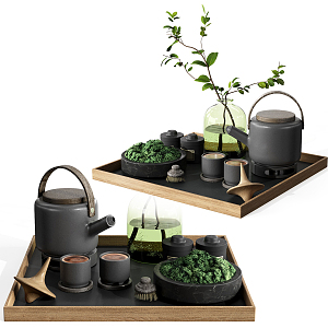 Modern Tea Set 3d model