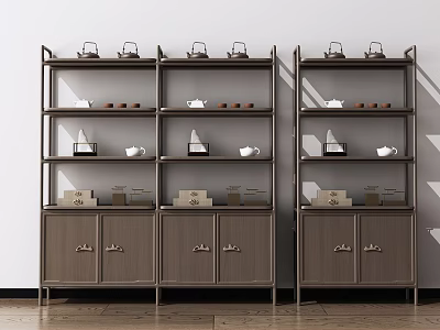 New Chinese-style Showcase Bookcase 3d model