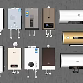 Different Types Of Household Electrical Water Heaters With Various Colors And Designs
