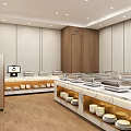 Modern Chinese Style Private Dining Room Featuring Marble Counter Table Landscape Paintings And Wooden Floor