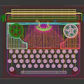 Vintage Black Mechanical Typewriter With Classic Keyboard And Paper Roller