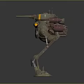 Mechanical Robot Character With Four Legs And Number 42 Design