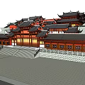 Aerial View of Ancient Chinese Architecture Complex With Traditional Roofs and Courtyards