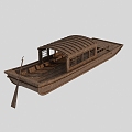 Wooden Boat Classic Wooden Boat Tourist Passenger Boat 3d model