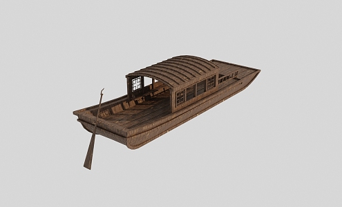 Wooden Boat Classic Wooden Boat Tourist Passenger Boat 3d model