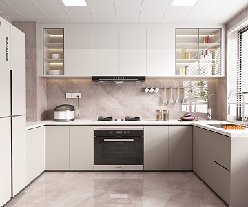 modern kitchen cream kitchen 3d model