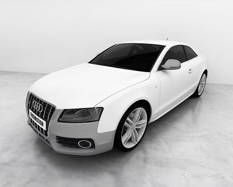 Audi White Two Door Coupe With Sleek Exterior And Stylish Alloy Wheels 3d model 