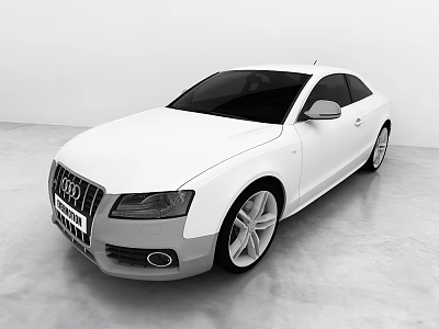 Audi White Two Door Coupe With Sleek Exterior And Stylish Alloy Wheels 3d model