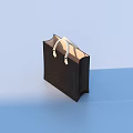 Black Shopping Bag With White Handles Simple Modern Design Lightweight Durable For Everyday Use