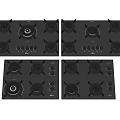 Modern Kitchen Appliances Black Gas Cooktops With Multiple Burners And Controls