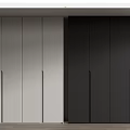 Modern Minimalist Wardrobe Design With Light And Dark Color Contrast Smooth Surface And Vertical Handles