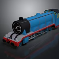 Blue Steam Train Toy Model With Detailed Design Red Accents And Black Parts