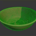 Hand Carved Ceramic Bowl With Orange And Black Cracked Sculptural Design