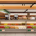 Bright Modern Fruit Store Interior With Neat Fresh Fruit Displays And Complete Checkout Facilities