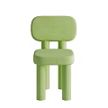 Light Green Children's Chairs With Round Design And Cylindrical Padded Legs