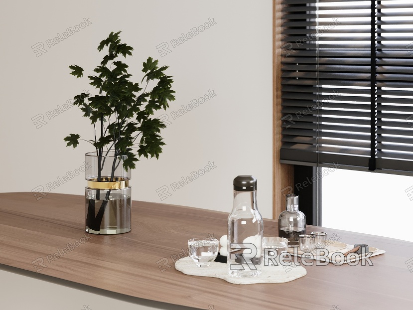 Modern Plant Ornaments Desktop Ornaments Vase Flower Ornaments Combination model